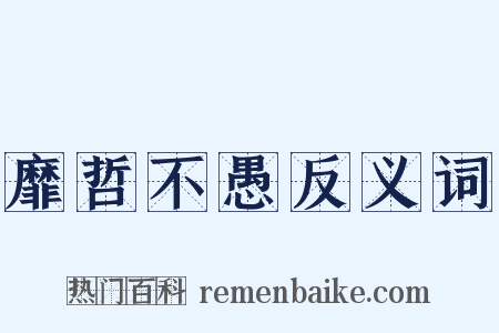 靡哲不愚反义词是什么意思的图片